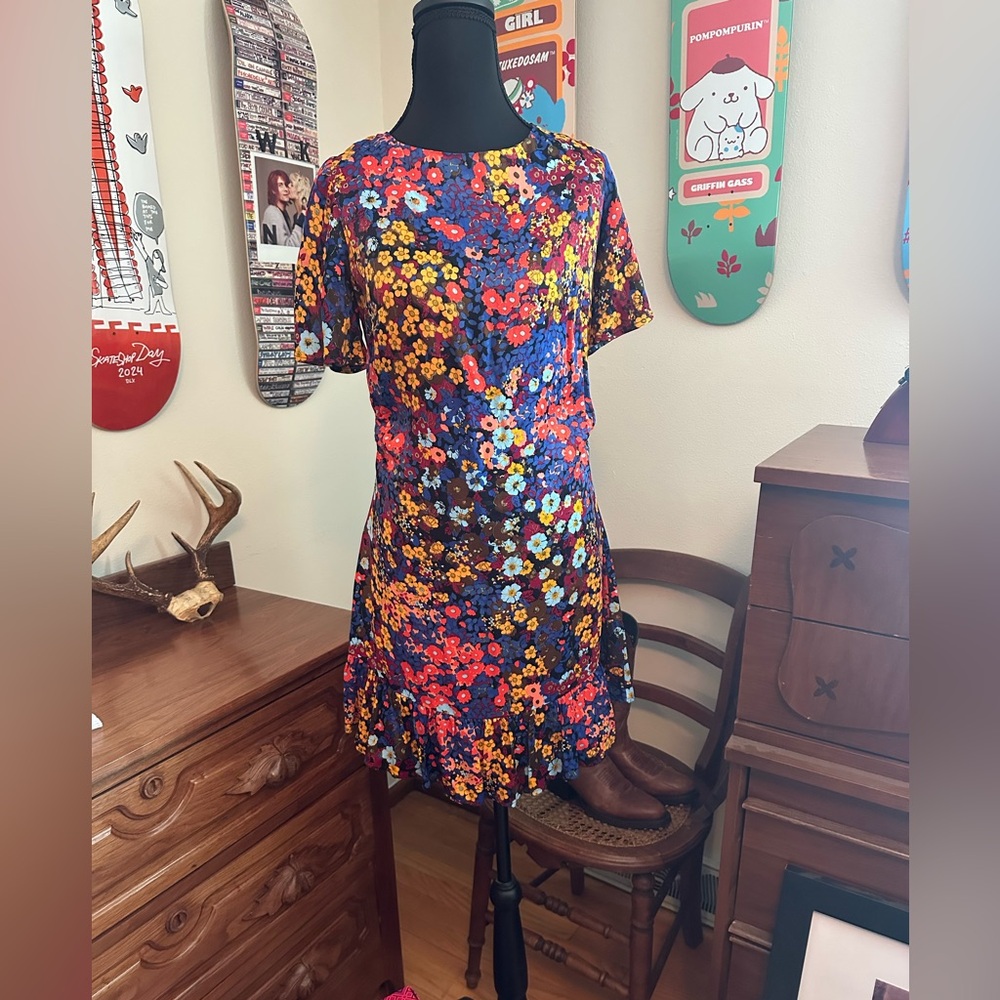 Anthropologie Vibrant Floral Mini Dress